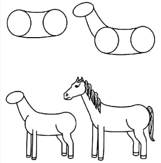 Hevonen idea 6 piirustus