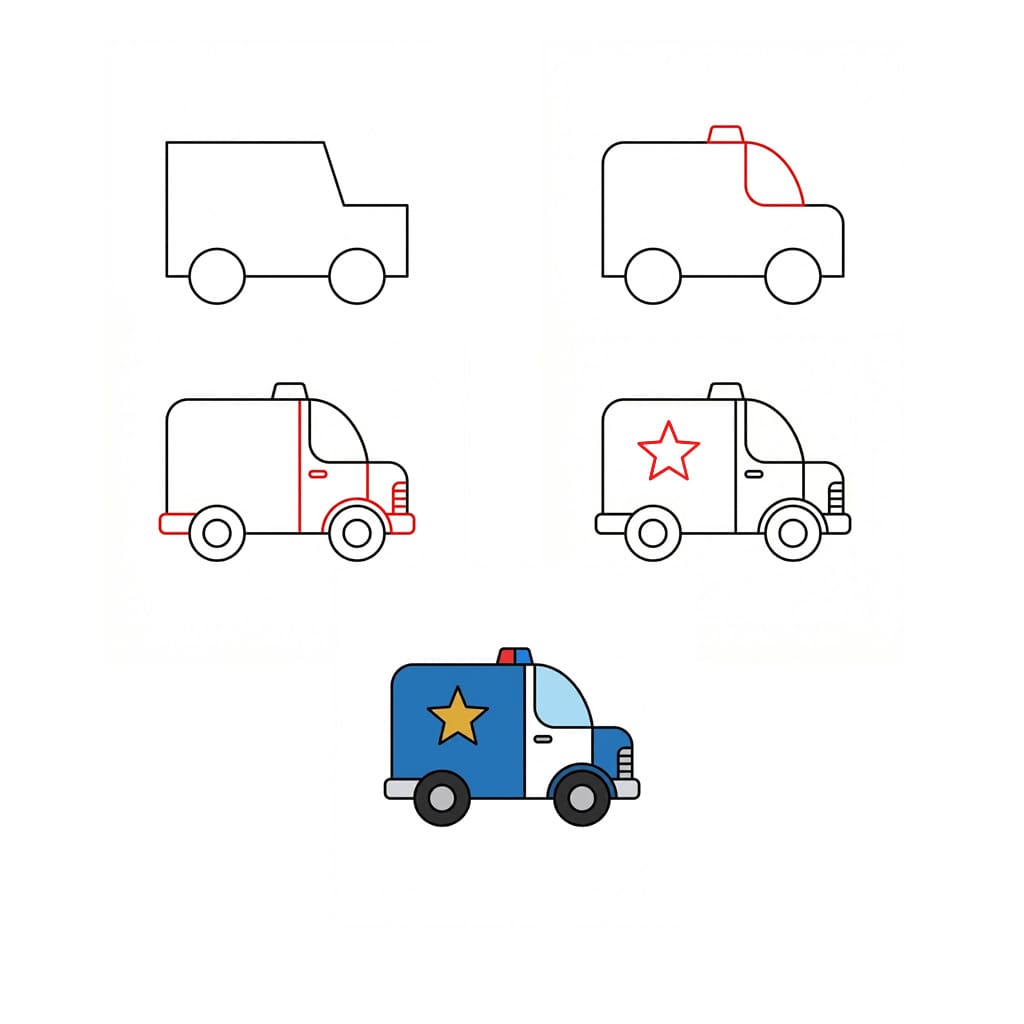 Ilmainen pikkupoliisiauto piirustus