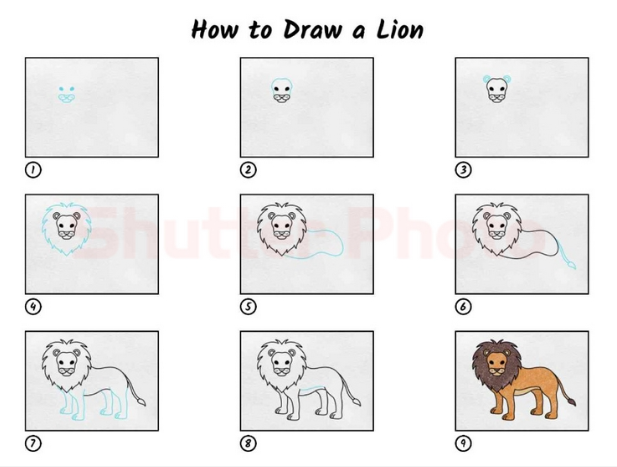 Leijona idea 5 piirustus