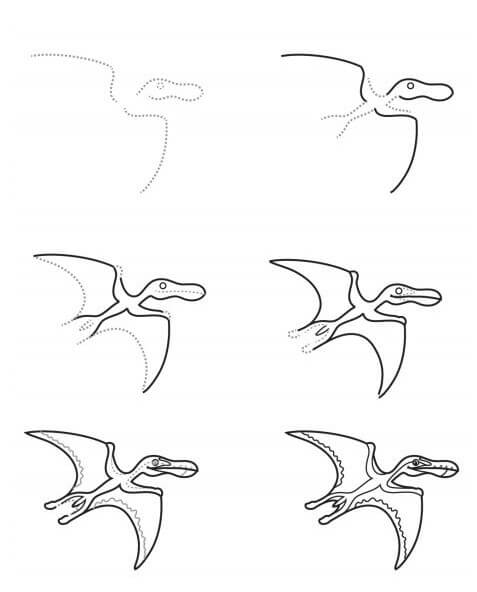 Lentävä dinosaurus (1) piirustus