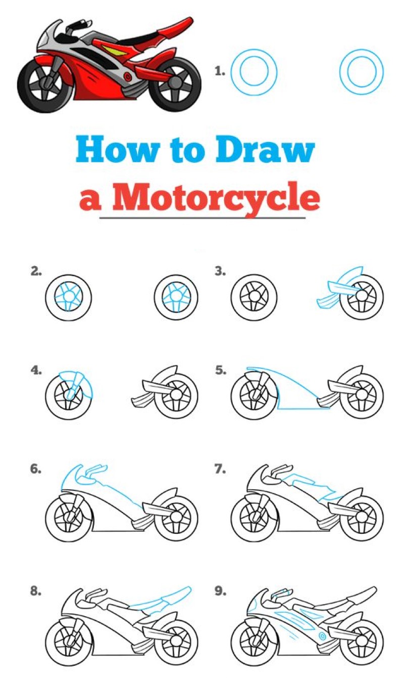 Moottoripyörä idea 10 piirustus