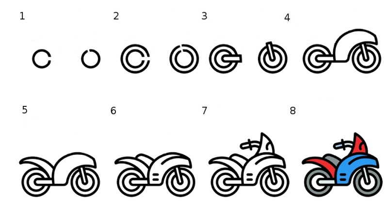 Moottoripyörä idea 9 piirustus