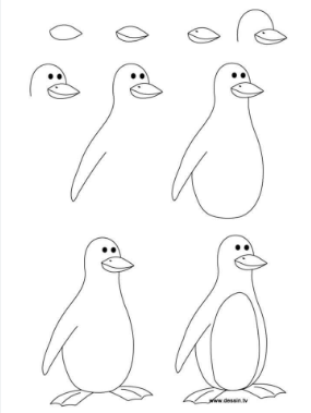 Pingviini idea 7 piirustus