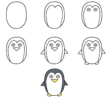 Pingviinien idea 4 piirustus