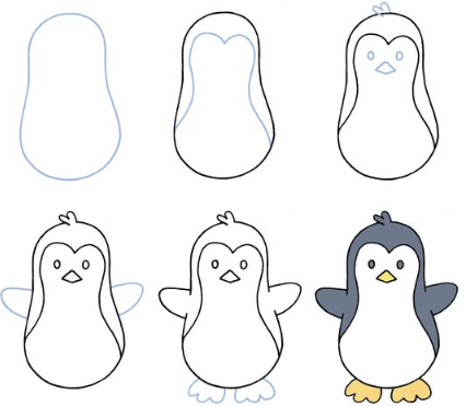 Pingviinien idea 5 piirustus
