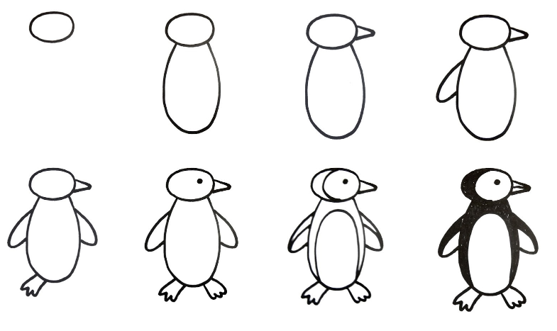 Pingviinien idea 6 piirustus