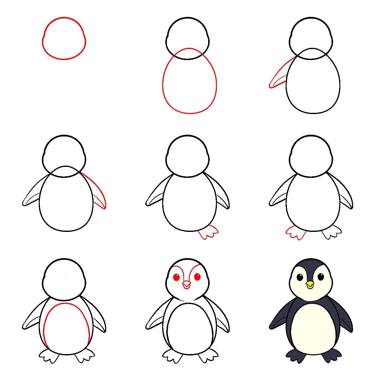 Pingviinin seisomapaikka piirustus