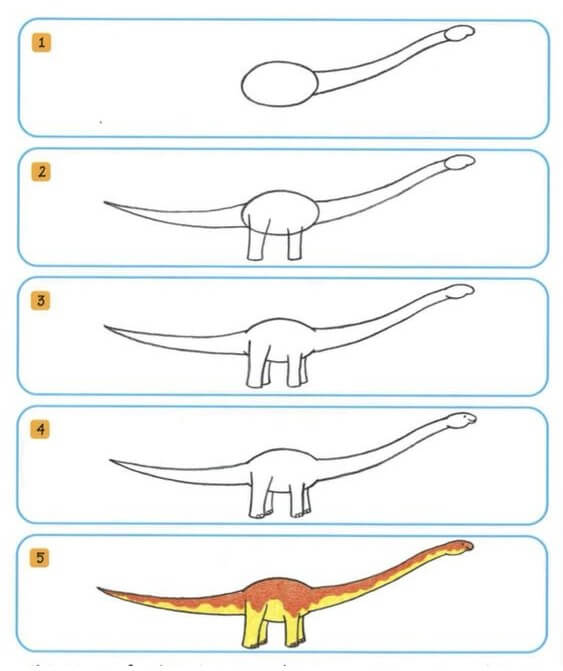 Pitkäkaulainen dinosaurus (2) piirustus