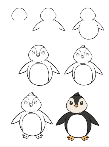 Suloinen pingviini piirustus
