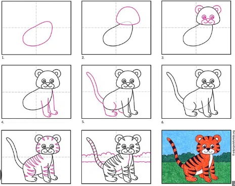 Tiikeri idea 8 piirustus