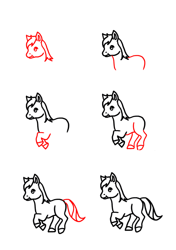 Vauva hevonen piirustus
