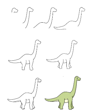 Yksinkertainen dinosaurus piirustus