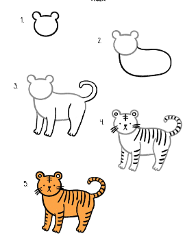 Yksinkertainen tiikeri piirustus