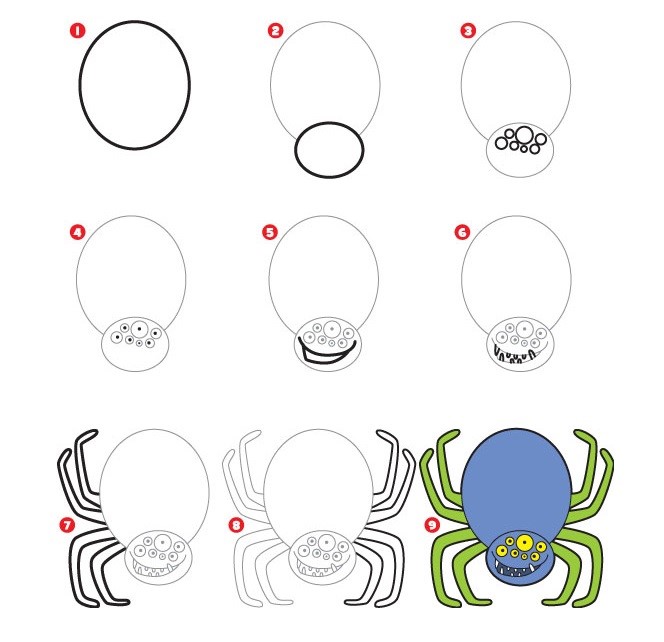 Hämähäkki-idea 6 piirustus