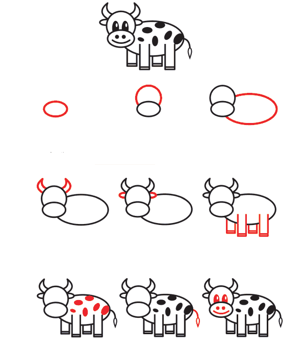 Lapsille lehmä piirustus