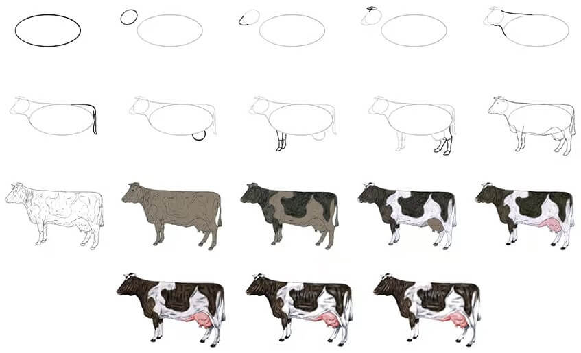 Lehmän idea (2) piirustus