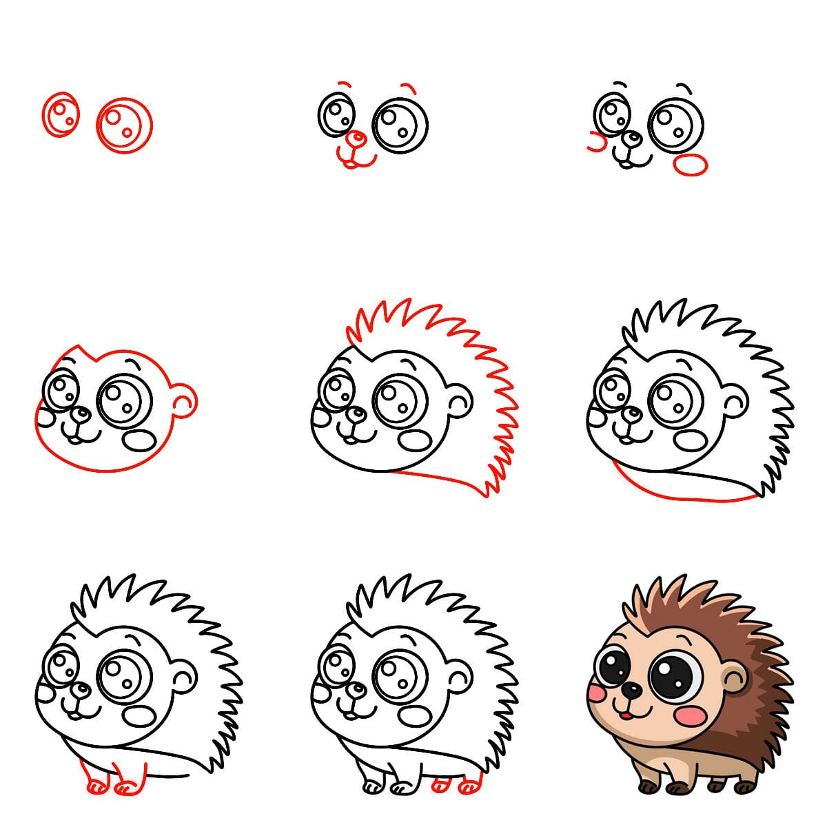 Siili Kawaii piirustus