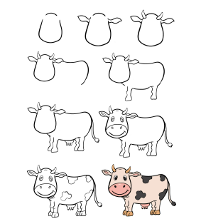 Suloinen lehmä piirustus