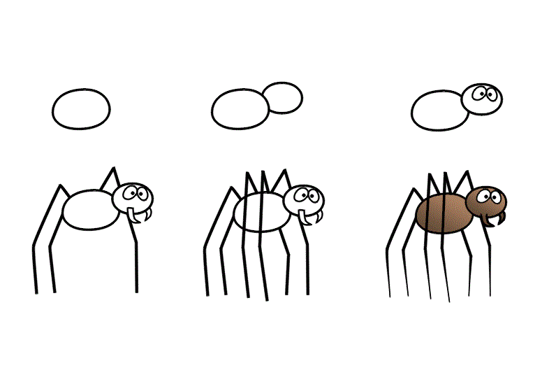 Yksinkertainen hämähäkki piirustus