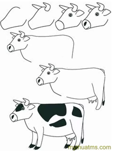 Yksinkertainen lehmä piirustus