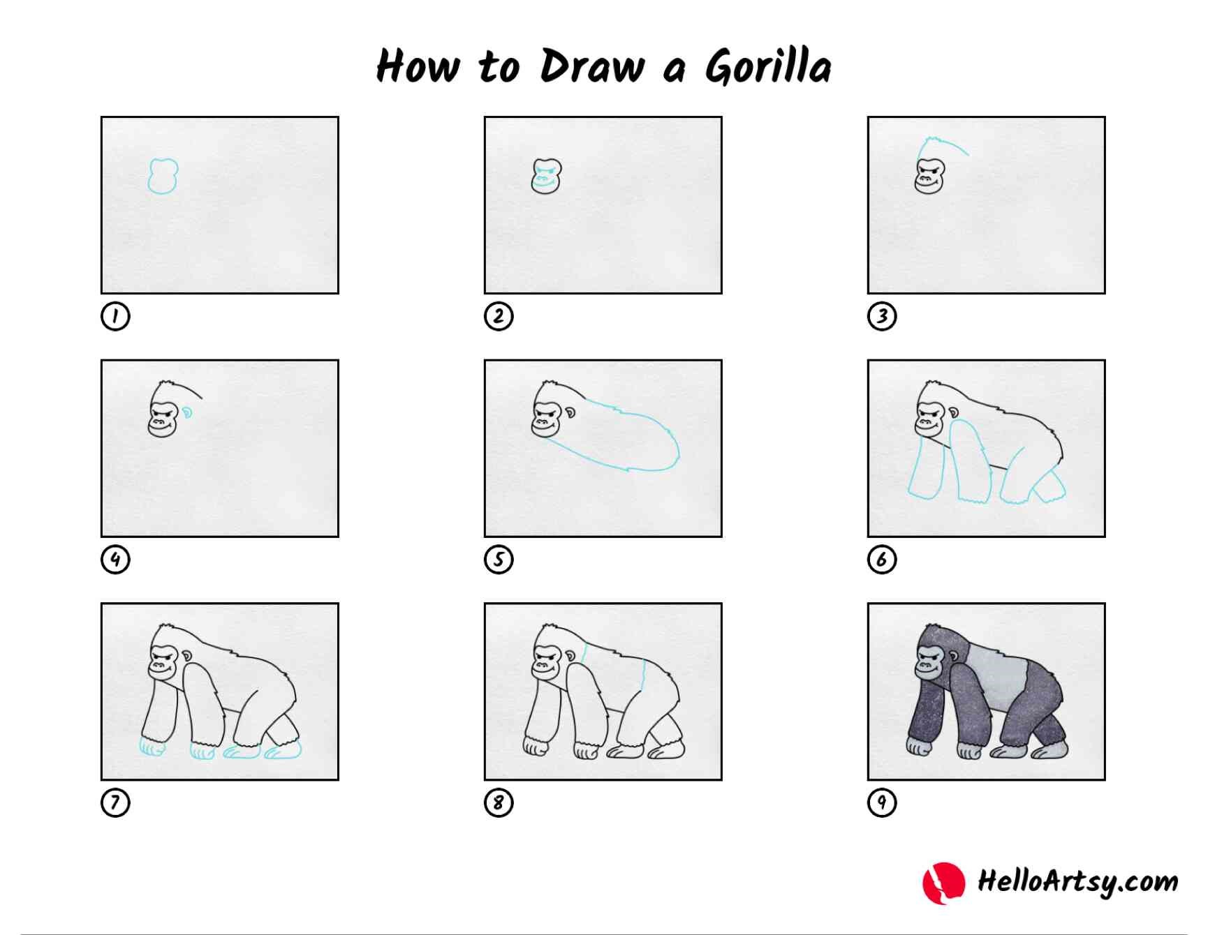 Gorilla-ideoita 8 piirustus