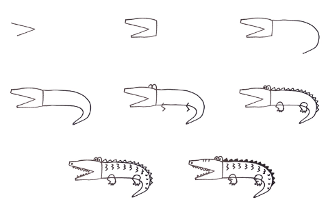Krokotiili idea 6 piirustus