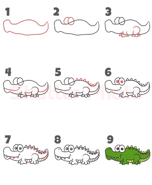 Krokotiili idea 7 piirustus