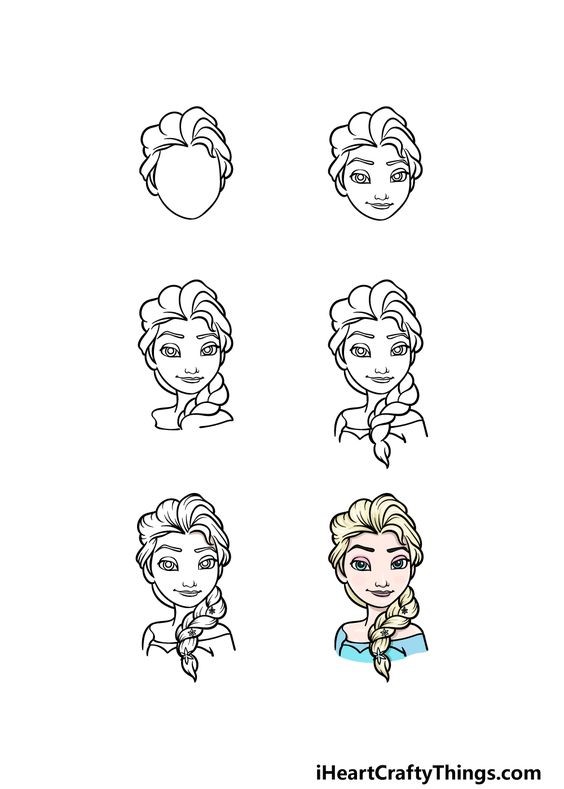 Prinsessa Elsa idea 5 piirustus