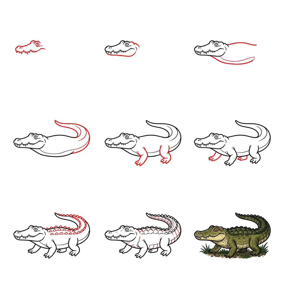 Viidakkokrokotiili piirustus