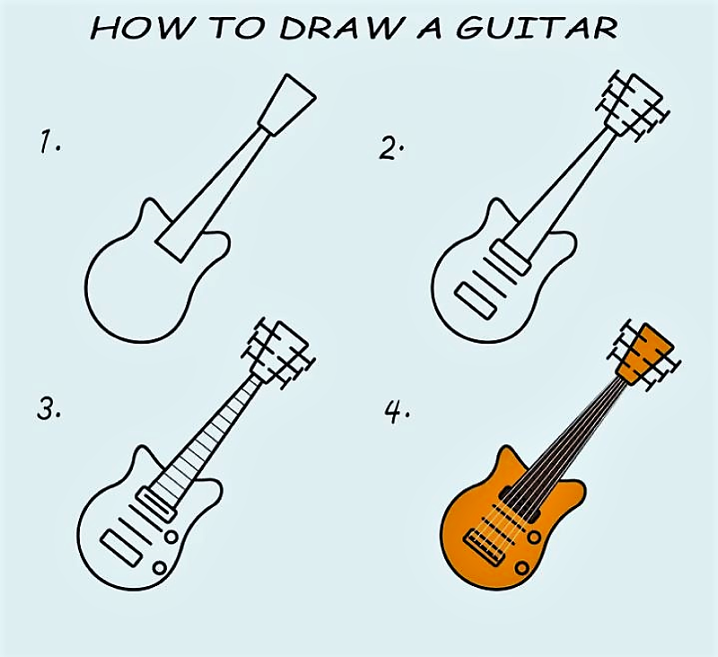 Yksinkertainen kitara piirustus