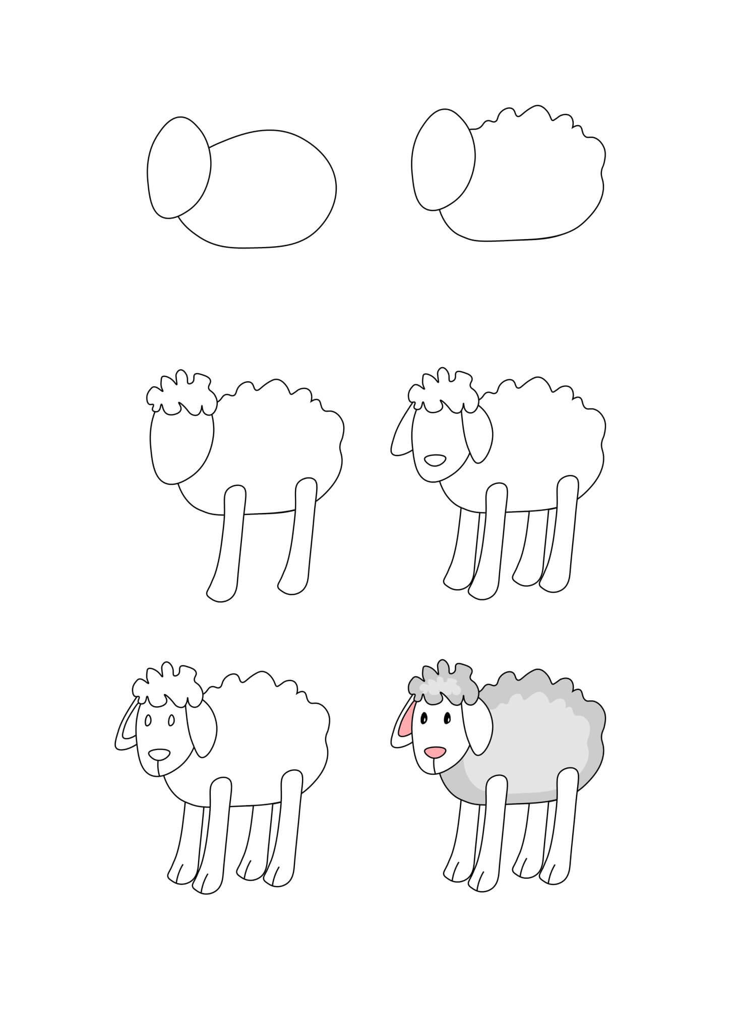 Yksinkertainen lammas piirustus