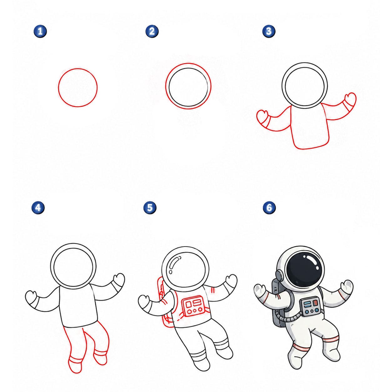 Astronautti normaali piirustus
