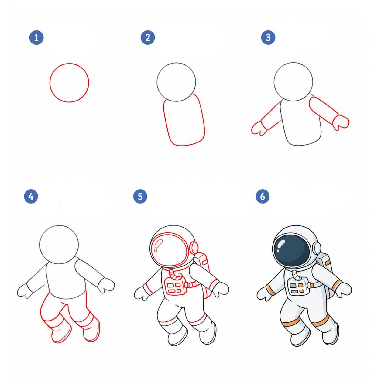 Astronautti yksinkertainen piirustus