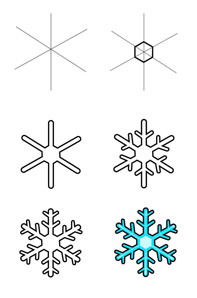 Lumihiutale-idea 11 piirustus