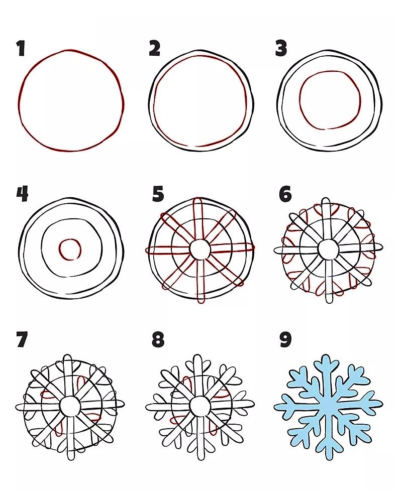 Lumihiutale-idea 9 piirustus
