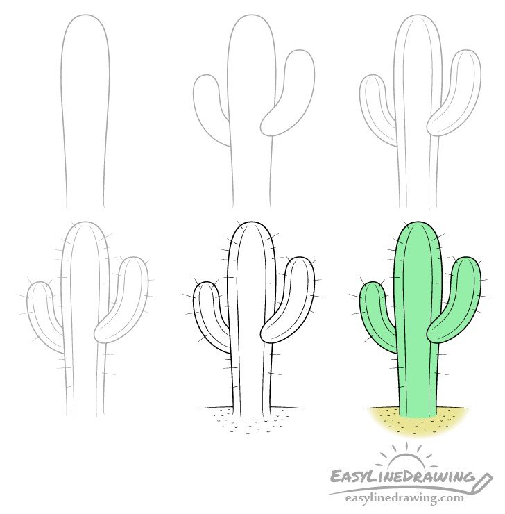 Yksinkertainen kaktus piirustus