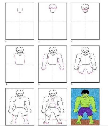 Animoitu Hulk piirustus