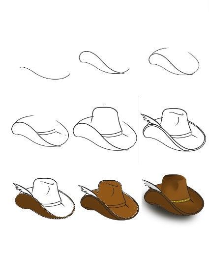 cowboy hattu piirustus