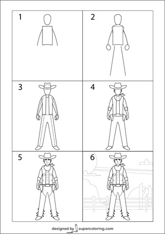 Cowboy-ideoita 2 piirustus