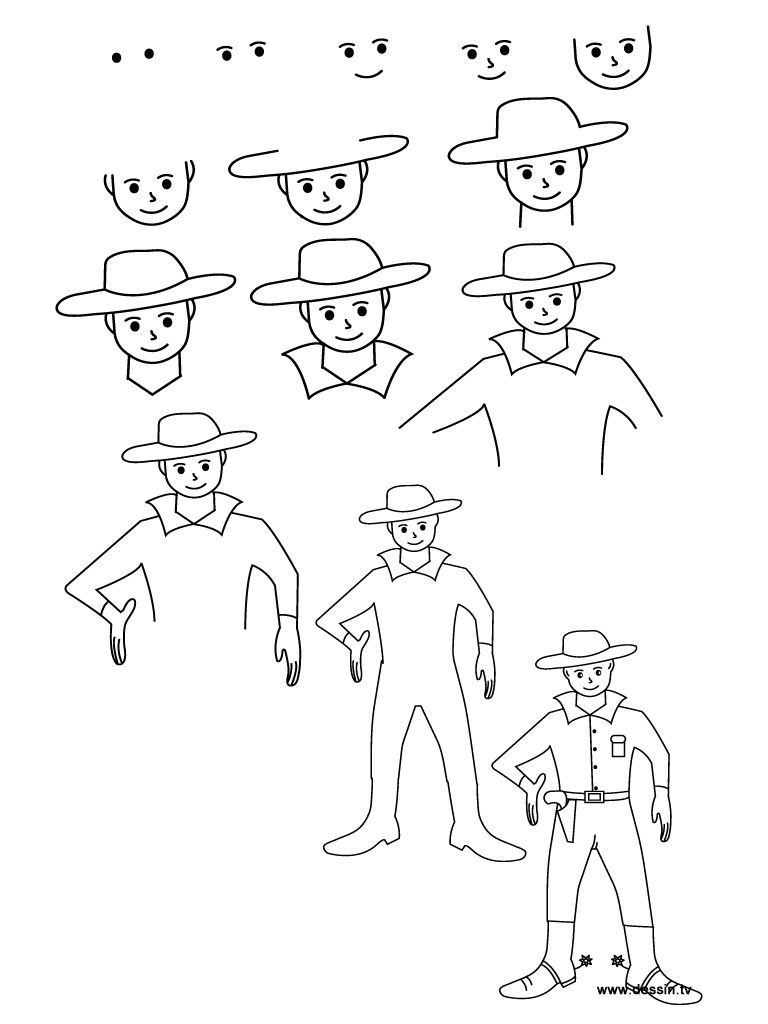 Cowboy-ideoita 3 piirustus