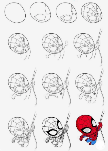 Söpö Hämähäkkimies 4 piirustus