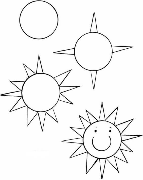 Auringon hymy (10) piirustus