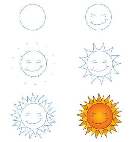Auringon hymy (4) piirustus