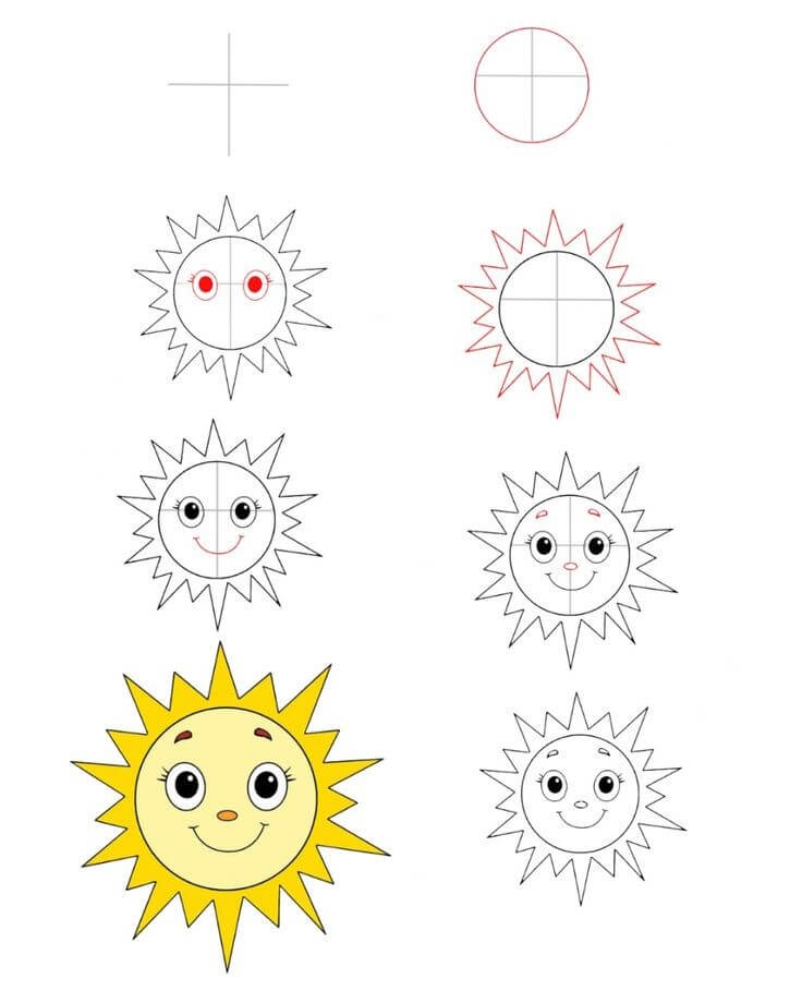 Auringon hymy (5) piirustus