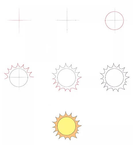 Auringon idea (2) piirustus