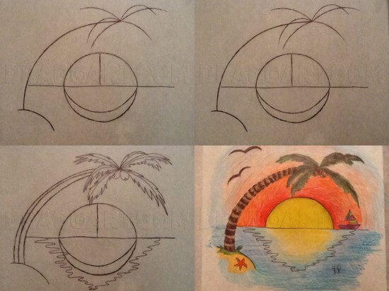 Auringonlaskun idea (6) piirustus