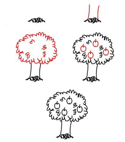 Hedelmä puut (3) piirustus