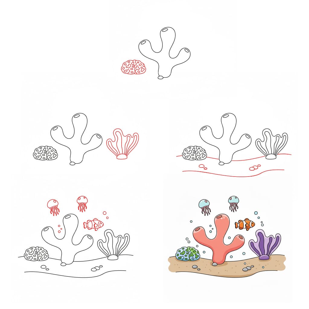 Koralli lapsille piirustus