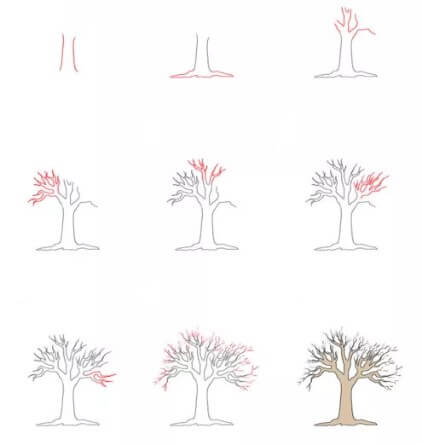 Kuiva puu (1) piirustus