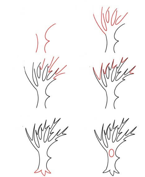 Kuiva puu (3) piirustus